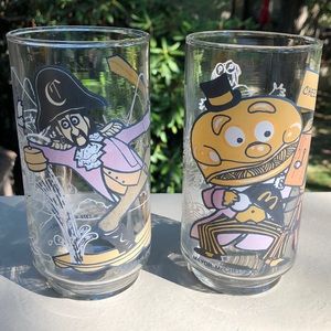 Vintage 1977 glasses McDonaldland Action Series